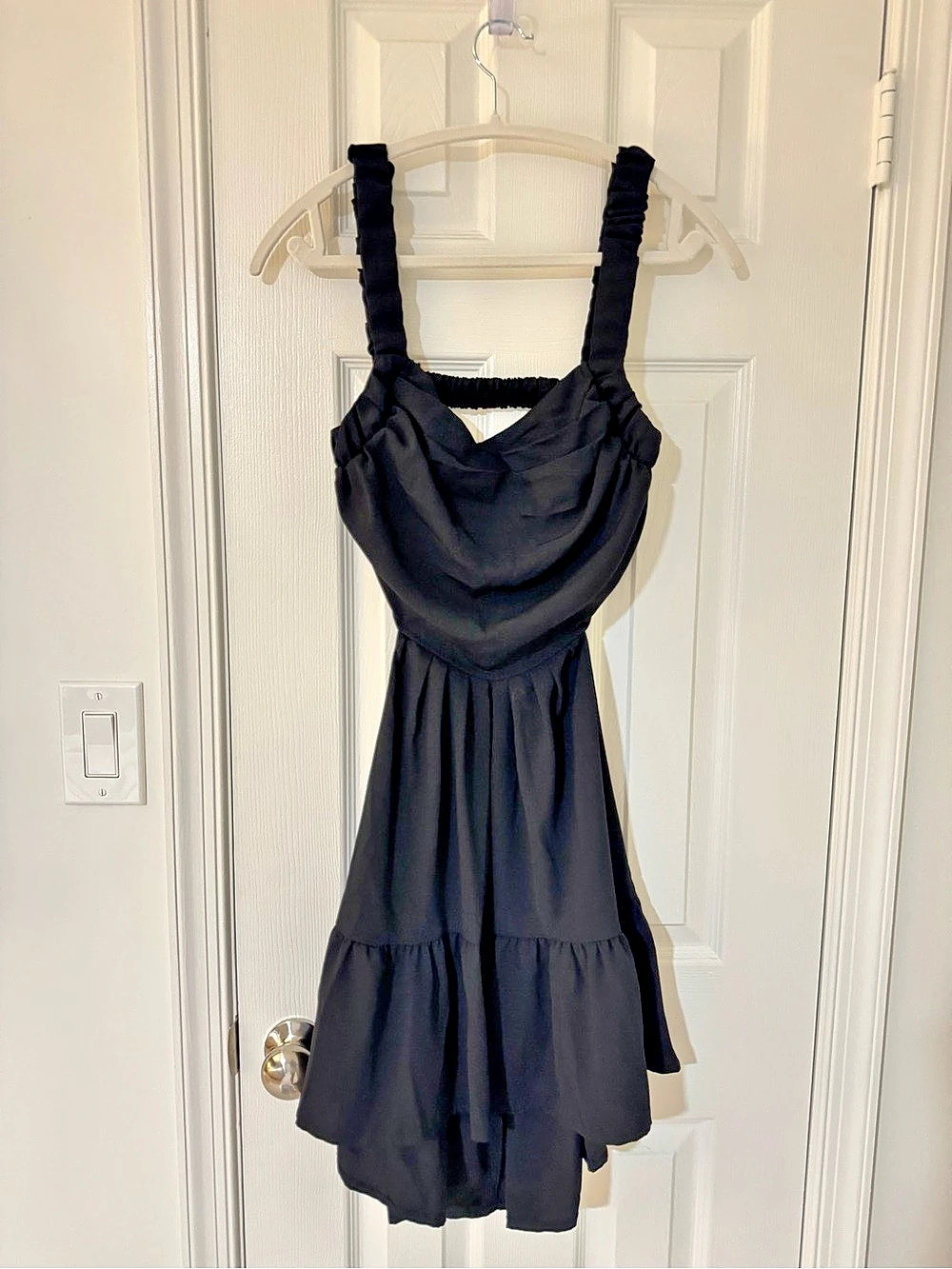 Black Tiered Mini Dress Size Small Like New